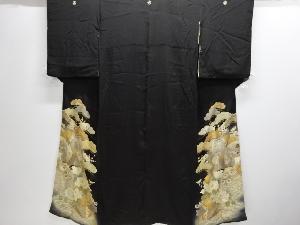 アンティーク　錦紗草花模様刺繍留袖